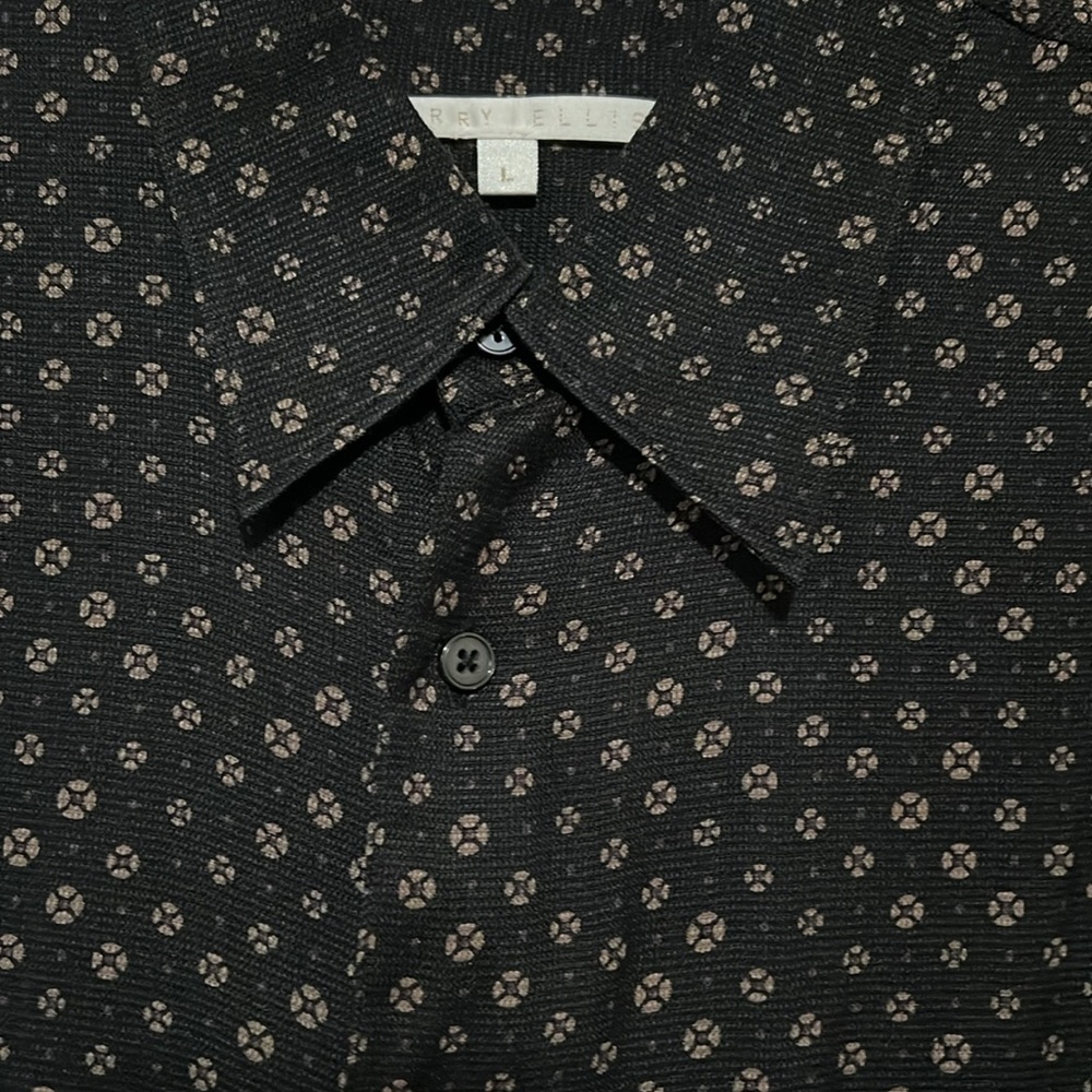 Perry Ellis Men’s Button Down Semi Dress Shirt Size Large Black